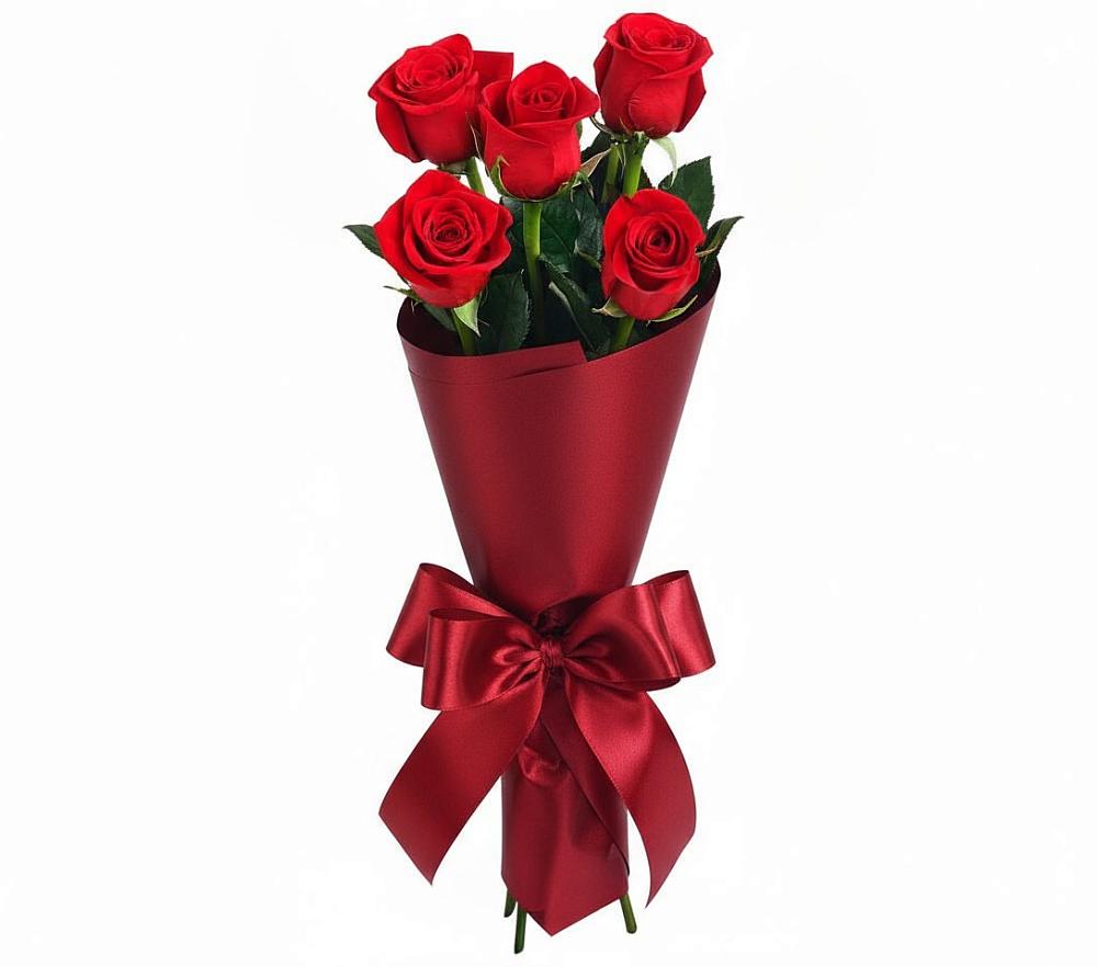 Букет 5 Красных роз Эдлесс Лав в Ухолово