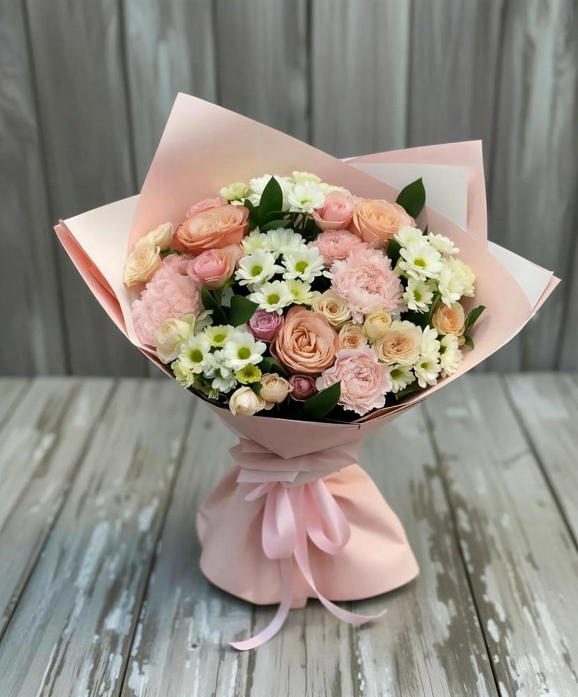 Букет цветов из: Гвоздики, Розы и Хризантемы в Ухолово