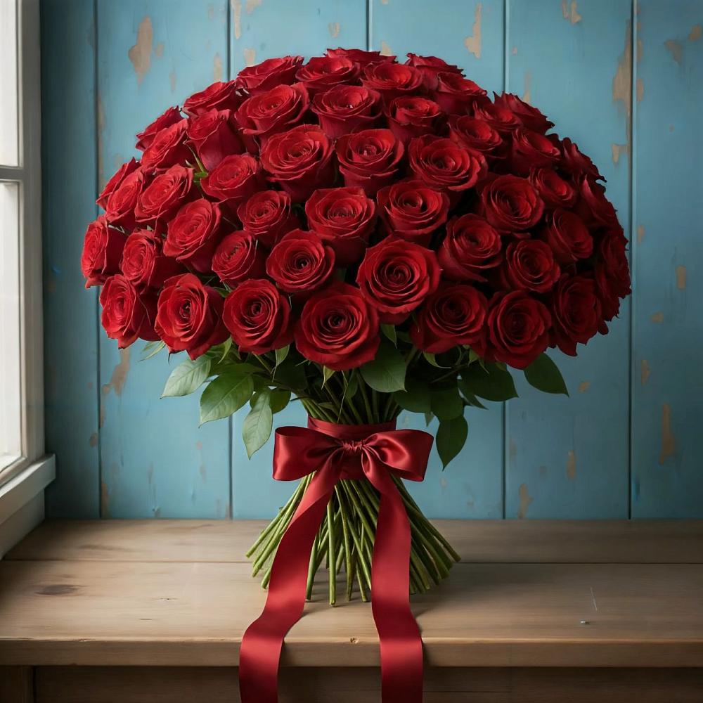 Букет Красные розы Блэк Меджик в Ухолово