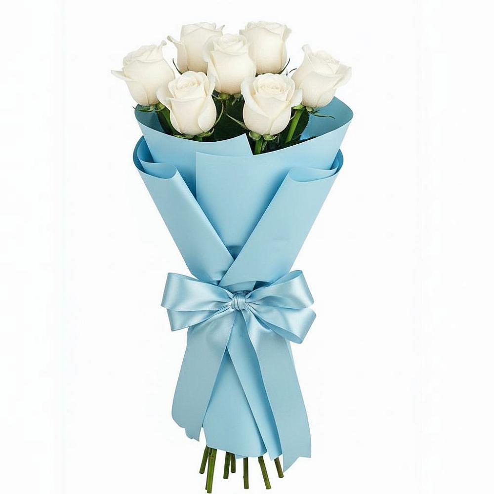 Букет 7 белых роз Проуд в Ухолово