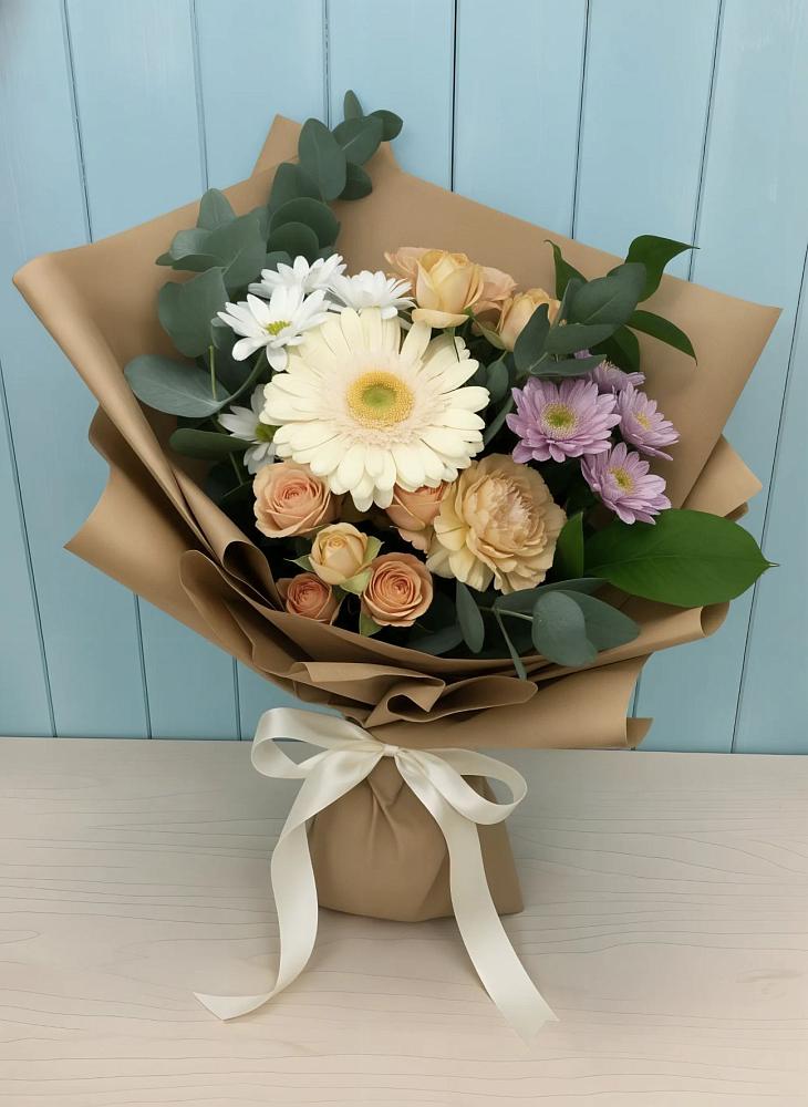 Букет цветов из: Герберы и Хризантемы в Ухолово