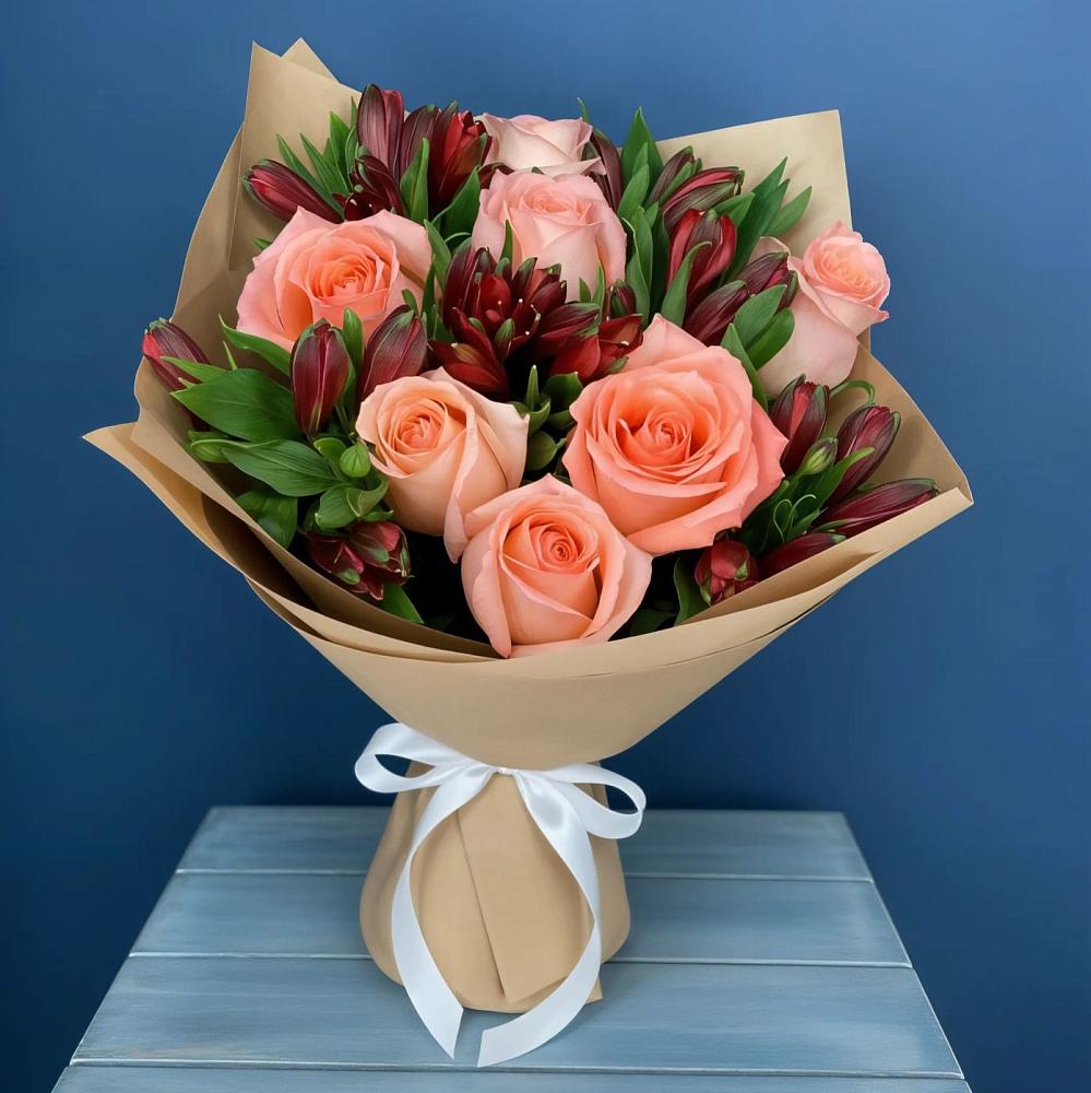 Букет цветов из: Розы и Альстромерии в Ухолово