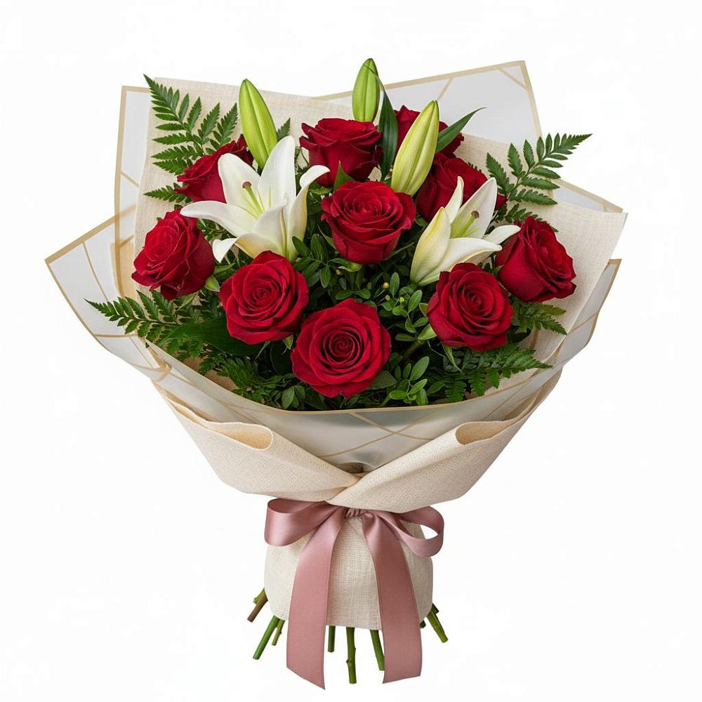 Букет цветов из: Лилии и Розы в Ухолово