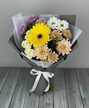 Букет цветов из:  Розы, Герберы и Хризантемы в Ухолово