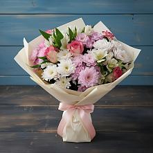 Букет цветов из:  Хризантемы, Альстромерии и Розы в Ухолово