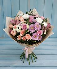 Букет цветов из:  Хризантемы, Розы и Альстромерии #REPLACE_PRED# Ухолово