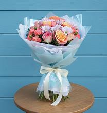 Букет цветов из:  Хризантемы и Розы в Ухолово