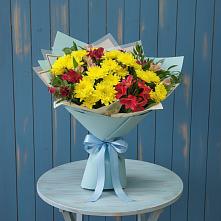 Букет цветов из:  Альстромерии и Хризантемы в Ухолово